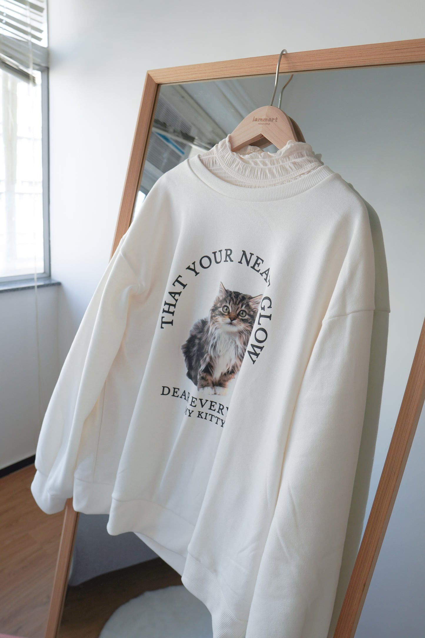 <預訂> 暖笠笠可愛小貓圖案拉絨毛衛衣｜兩色入