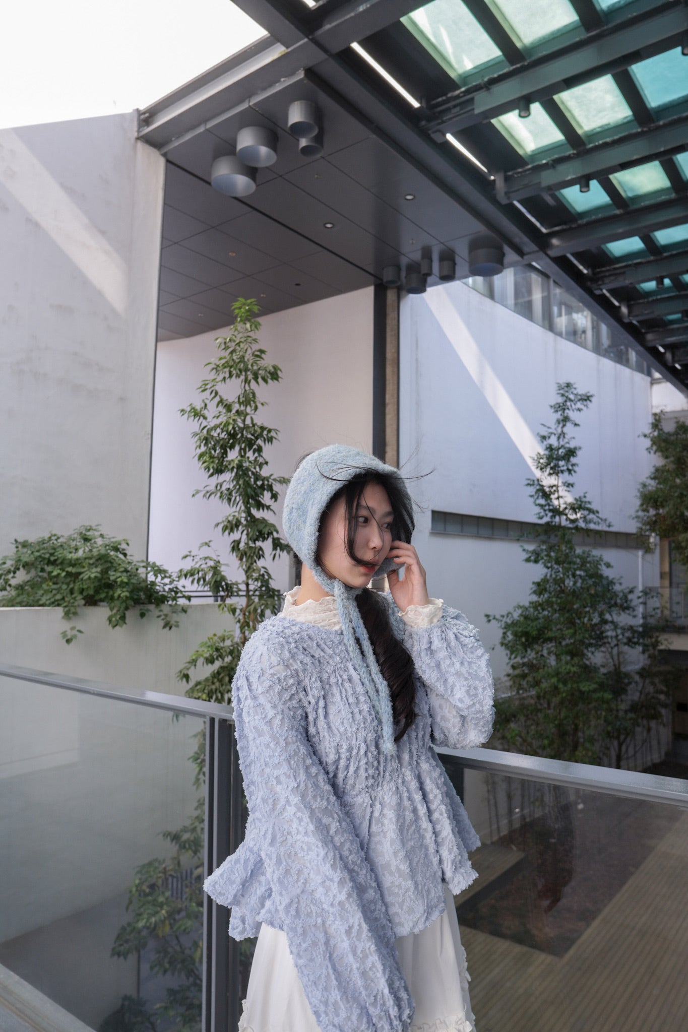 <現貨> 小眾提花ruffle邊高領打底上衣｜兩色入