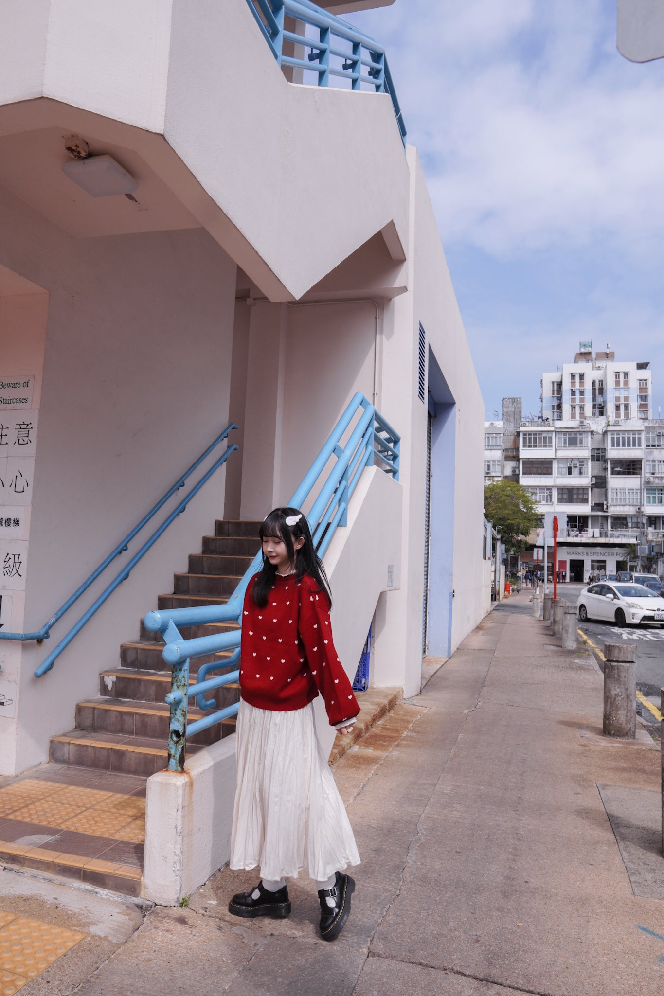 <現貨> 小眾質感♡!!皺摺暗波點高腰彈性半身長裙