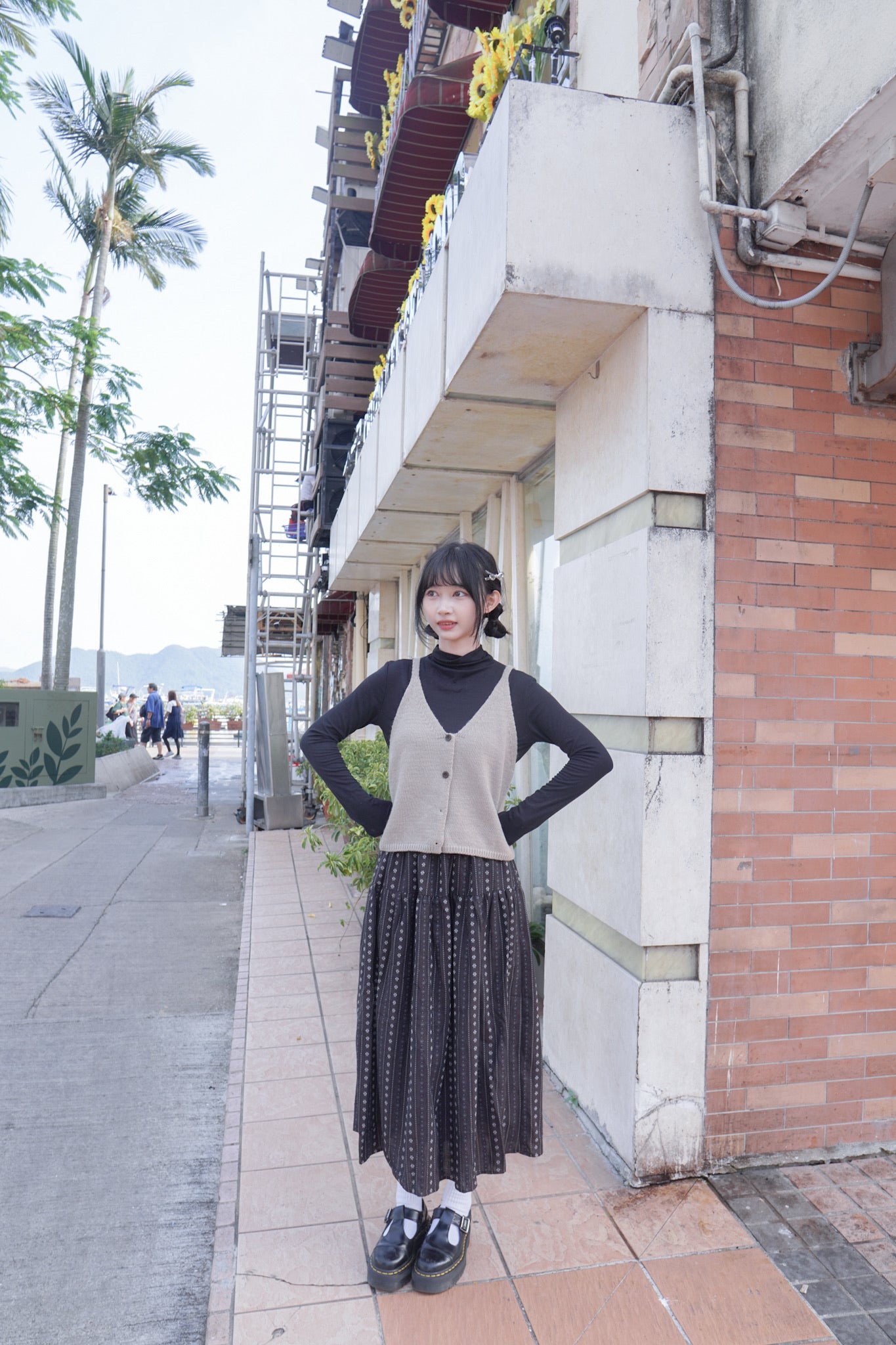 <現貨> 簡約針織v領鈕扣馬甲背心｜兩色入