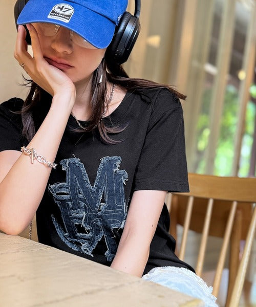 <預訂> JP Mily Bilet 超人氣! 牛仔流蘇拼接Tee｜三色入