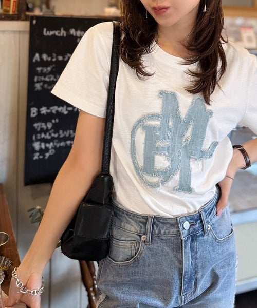 <預訂> JP Mily Bilet 超人氣! 牛仔流蘇拼接Tee｜三色入