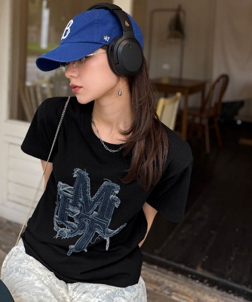 <預訂> JP Mily Bilet 超人氣! 牛仔流蘇拼接Tee｜三色入