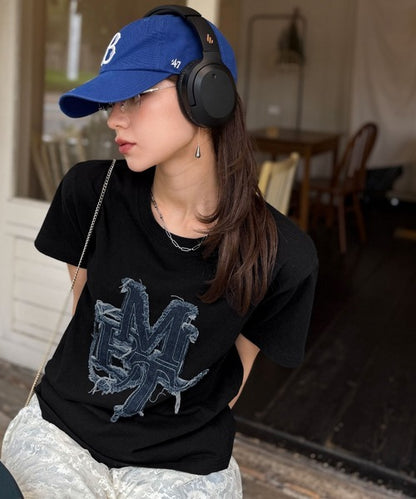 <預訂> JP Mily Bilet 超人氣! 牛仔流蘇拼接Tee｜三色入