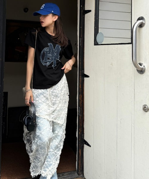 <預訂> JP Mily Bilet 超人氣! 牛仔流蘇拼接Tee｜三色入