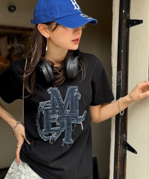 <預訂> JP Mily Bilet 超人氣! 牛仔流蘇拼接Tee｜三色入