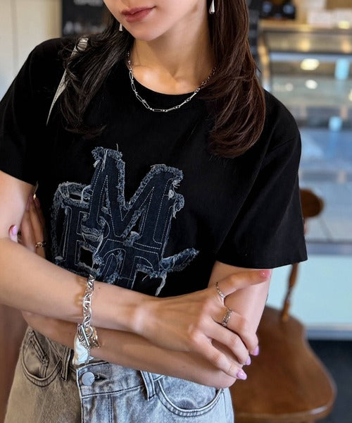 <預訂> JP Mily Bilet 超人氣! 牛仔流蘇拼接Tee｜三色入