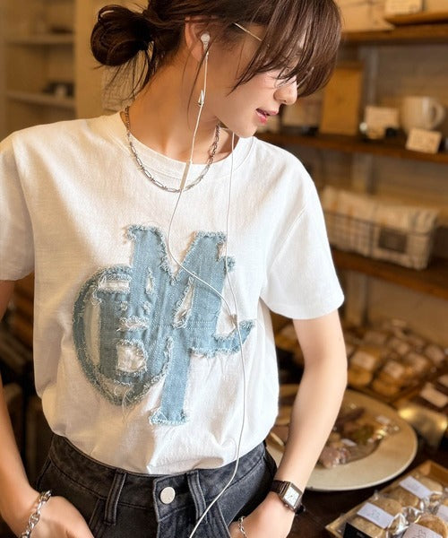 <預訂> JP Mily Bilet 超人氣! 牛仔流蘇拼接Tee｜三色入