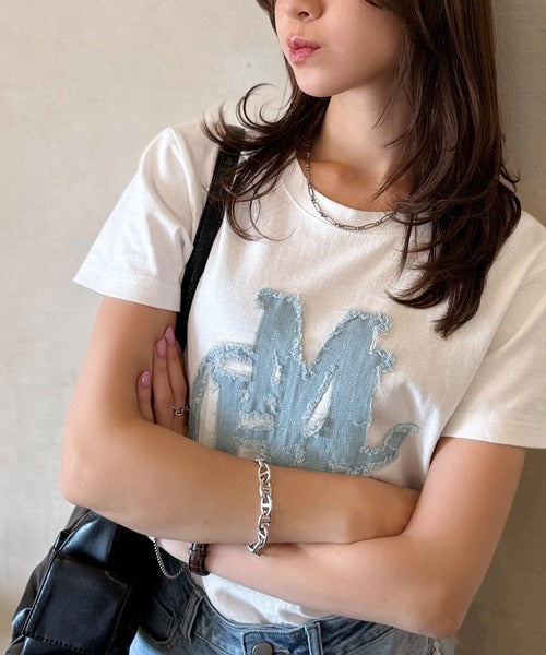 <預訂> JP Mily Bilet 超人氣! 牛仔流蘇拼接Tee｜三色入