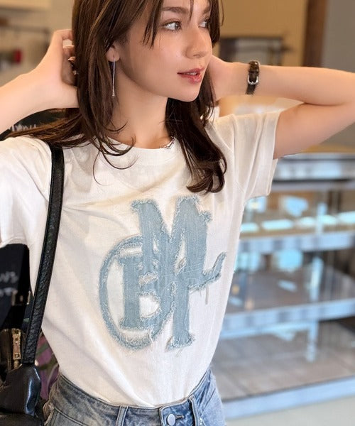 <預訂> JP Mily Bilet 超人氣! 牛仔流蘇拼接Tee｜三色入