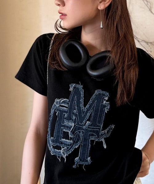 <預訂> JP Mily Bilet 超人氣! 牛仔流蘇拼接Tee｜三色入
