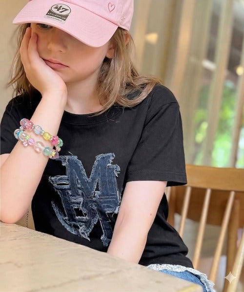 <預訂> JP Mily Bilet 超人氣! 牛仔流蘇拼接Tee｜三色入