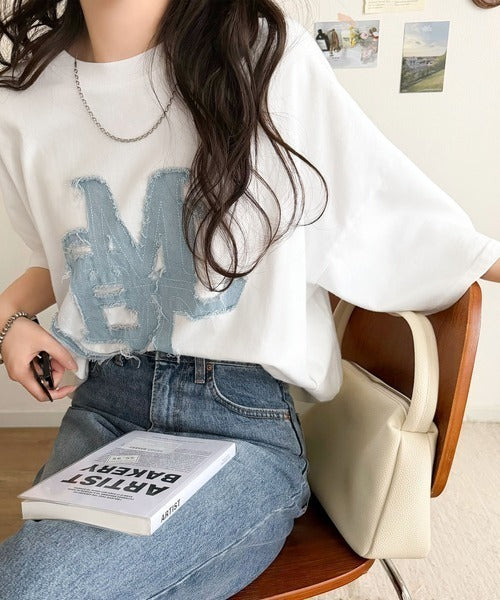 <預訂> JP Mily Bilet 超人氣! 牛仔流蘇拼接Tee｜三色入