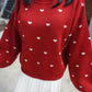 <現貨> 聖誕Party必入🎅🏻🌟心型印花提花針織長袖上衣