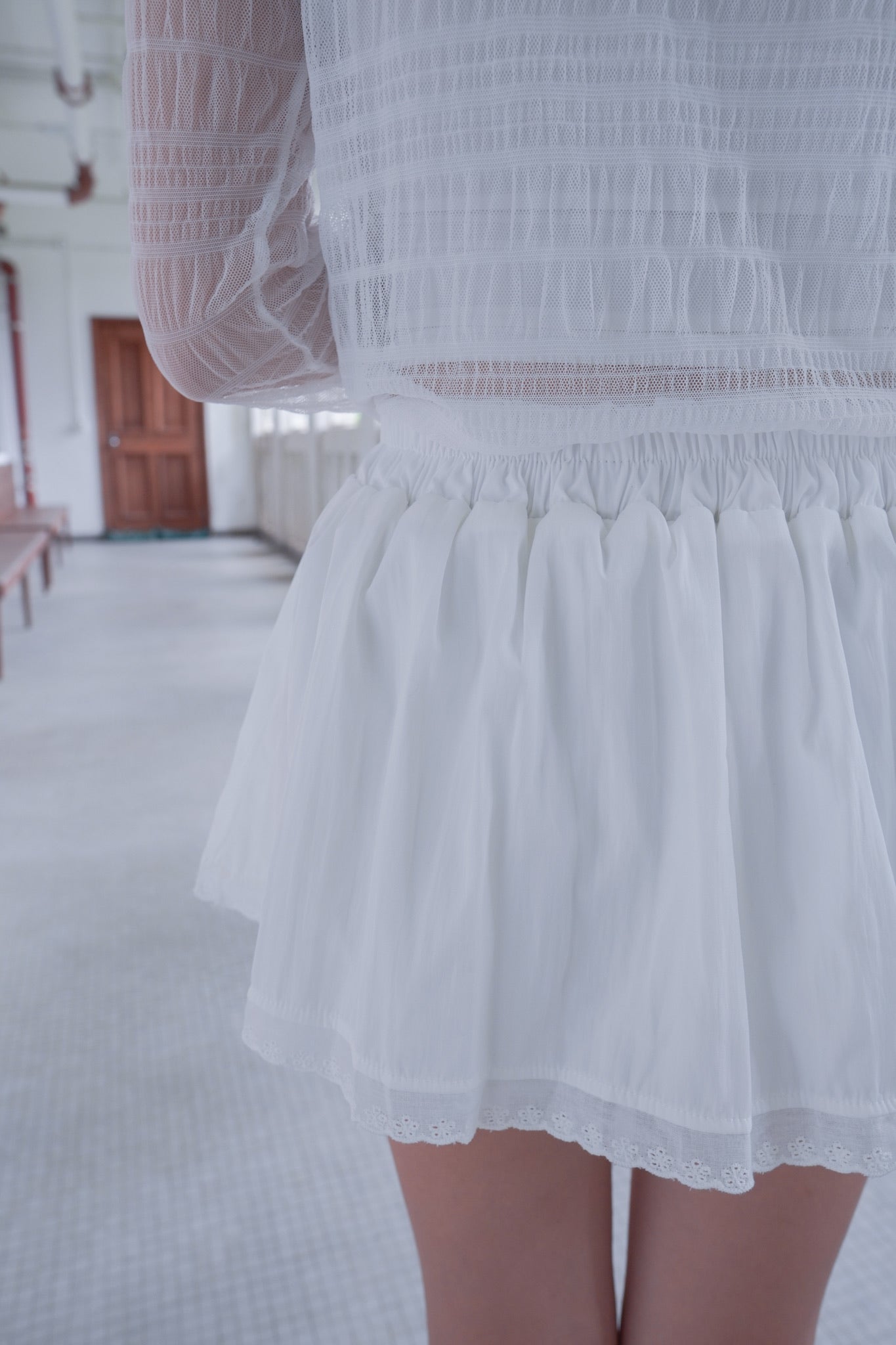 <現貨> 獨家款～ LOGO蕾絲邊短裙褲 ｜兩色入