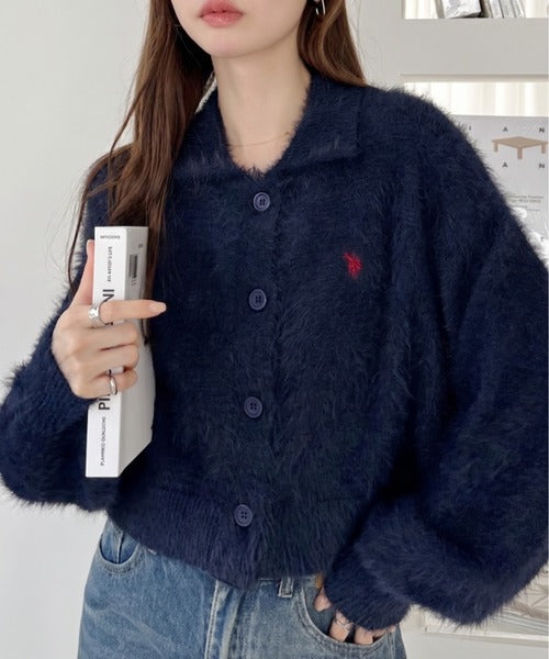 <預訂> 日本直送🇯🇵 U.S. POLO ASSN.翻領蓬鬆針織外套| 七色入