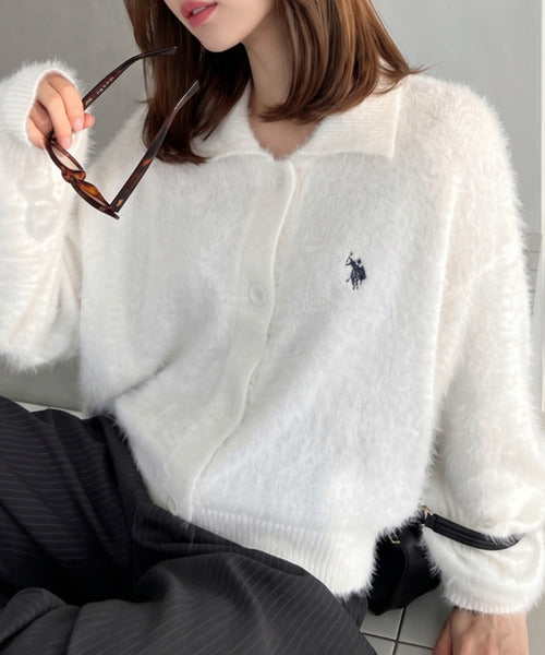 <預訂> 日本直送🇯🇵 U.S. POLO ASSN.翻領蓬鬆針織外套| 七色入
