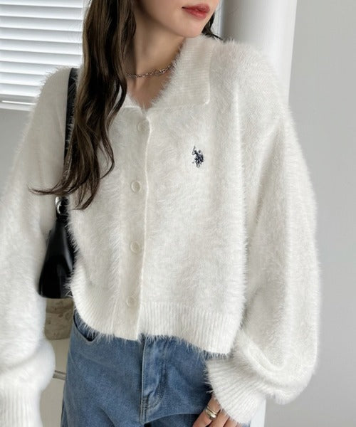 <預訂> 日本直送🇯🇵 U.S. POLO ASSN.翻領蓬鬆針織外套| 七色入