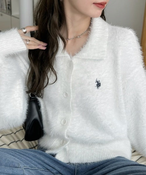 <預訂> 日本直送🇯🇵 U.S. POLO ASSN.翻領蓬鬆針織外套| 七色入