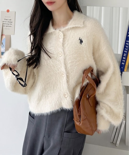 <預訂> 日本直送🇯🇵 U.S. POLO ASSN.翻領蓬鬆針織外套| 七色入