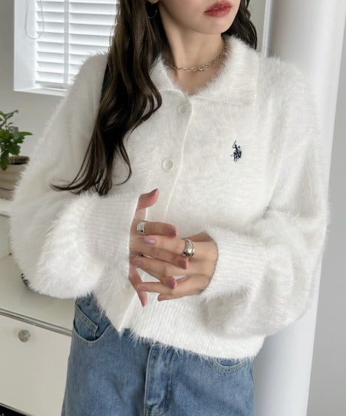 <預訂> 日本直送🇯🇵 U.S. POLO ASSN.翻領蓬鬆針織外套| 七色入