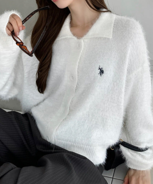 <預訂> 日本直送🇯🇵 U.S. POLO ASSN.翻領蓬鬆針織外套| 七色入