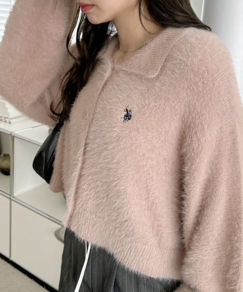 <預訂> 日本直送🇯🇵 U.S. POLO ASSN.翻領蓬鬆針織外套| 七色入
