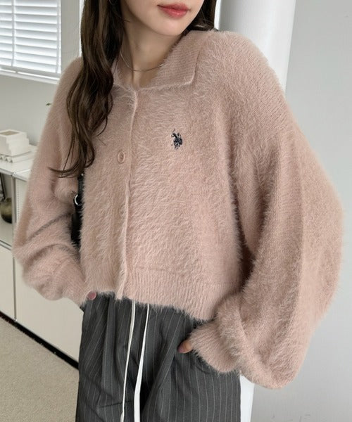 <預訂> 日本直送🇯🇵 U.S. POLO ASSN.翻領蓬鬆針織外套| 七色入