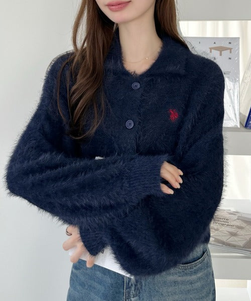 <預訂> 日本直送🇯🇵 U.S. POLO ASSN.翻領蓬鬆針織外套| 七色入