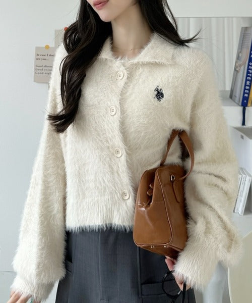 <預訂> 日本直送🇯🇵 U.S. POLO ASSN.翻領蓬鬆針織外套| 七色入