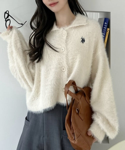 <預訂> 日本直送🇯🇵 U.S. POLO ASSN.翻領蓬鬆針織外套| 七色入