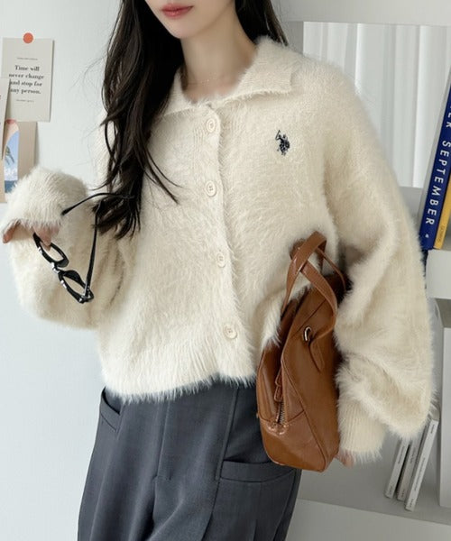 <預訂> 日本直送🇯🇵 U.S. POLO ASSN.翻領蓬鬆針織外套| 七色入