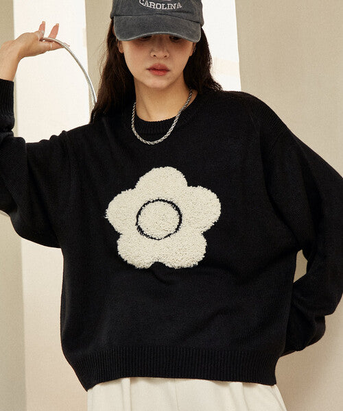 <預訂> 日牌MARY QUANT × PUBLUX 花卉圖案提花針織上衣｜七色入