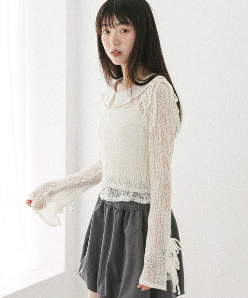 <預訂> 高質日牌Heather限時降價！蕾絲背心+開胸上衣兩件套裝