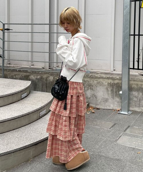 <預訂> 日牌CIAOPANIC CP標誌荷葉邊短拉鍊連帽外套｜四色入