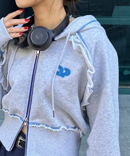 <預訂> 日牌CIAOPANIC CP標誌荷葉邊短拉鍊連帽外套｜四色入