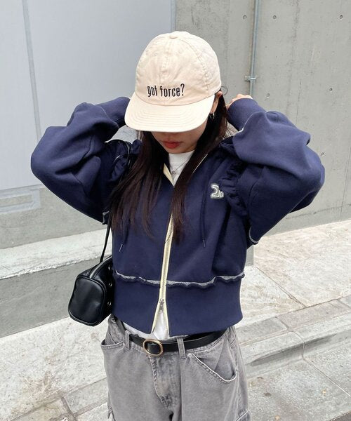 <預訂> 日牌CIAOPANIC CP標誌荷葉邊短拉鍊連帽外套｜四色入