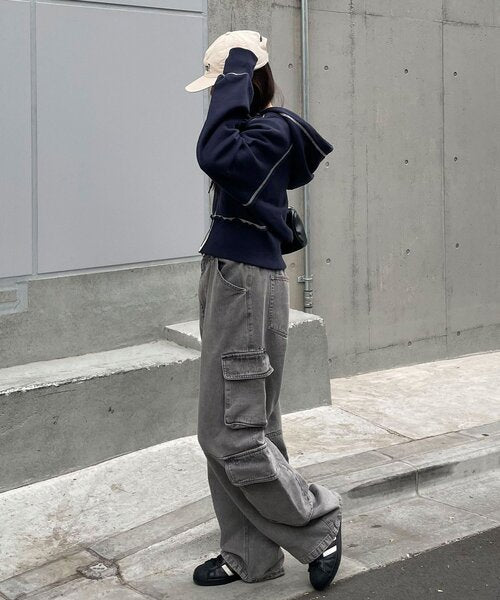 <預訂> 日牌CIAOPANIC CP標誌荷葉邊短拉鍊連帽外套｜四色入