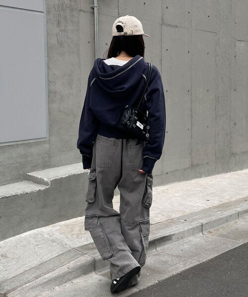 <預訂> 日牌CIAOPANIC CP標誌荷葉邊短拉鍊連帽外套｜四色入