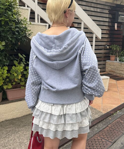 <預訂> 日牌CIAOPANIC CP標誌荷葉邊短拉鍊連帽外套｜四色入