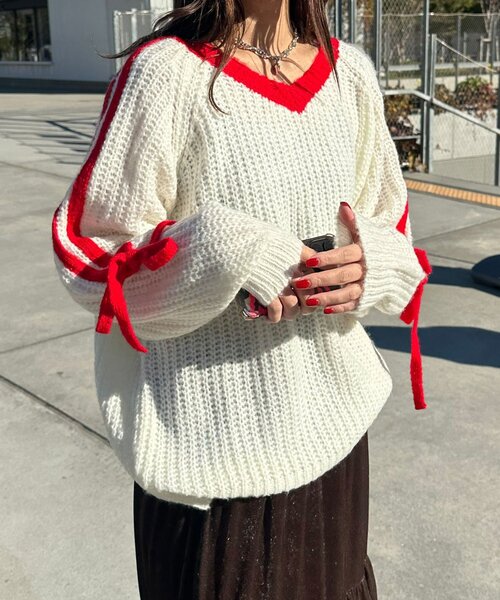 <預訂> 日牌CIAOPANIC 袖口飾附插肩針織上衣｜七色入