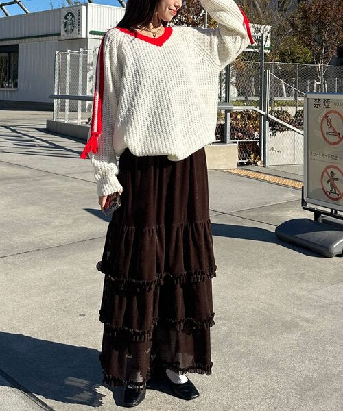 <預訂> 日牌CIAOPANIC 袖口飾附插肩針織上衣｜七色入