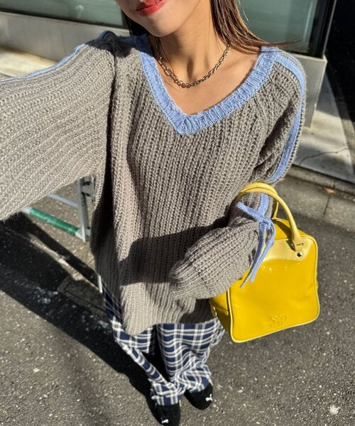 <預訂> 日牌CIAOPANIC 袖口飾附插肩針織上衣｜七色入