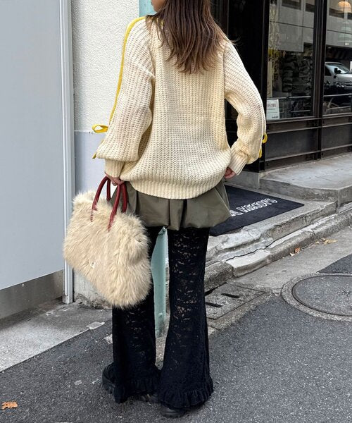 <預訂> 日牌CIAOPANIC 袖口飾附插肩針織上衣｜七色入