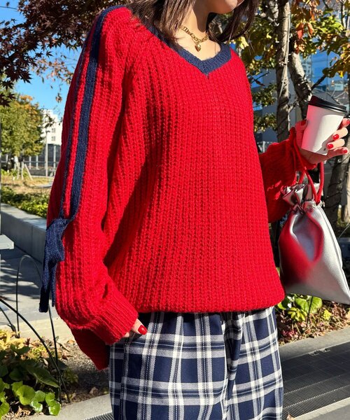 <預訂> 日牌CIAOPANIC 袖口飾附插肩針織上衣｜七色入