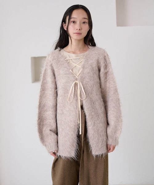 <預訂> 日本大人氣♡日牌 Apres Jour 2-Ways 毛茸茸繫帶針織開胸外套｜五色入