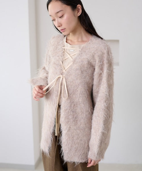 <預訂> 日本大人氣♡日牌 Apres Jour 2-Ways 毛茸茸繫帶針織開胸外套｜五色入