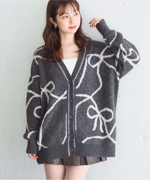 <預訂> 日牌Tiptop BlingBling羽毛大蝴蝶結v領開胸外套｜四色入