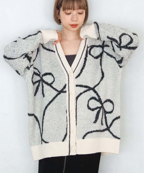 <預訂> 日牌Tiptop BlingBling羽毛大蝴蝶結v領開胸外套｜四色入