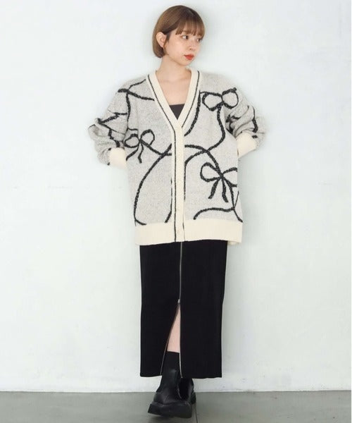 <預訂> 日牌Tiptop BlingBling羽毛大蝴蝶結v領開胸外套｜四色入